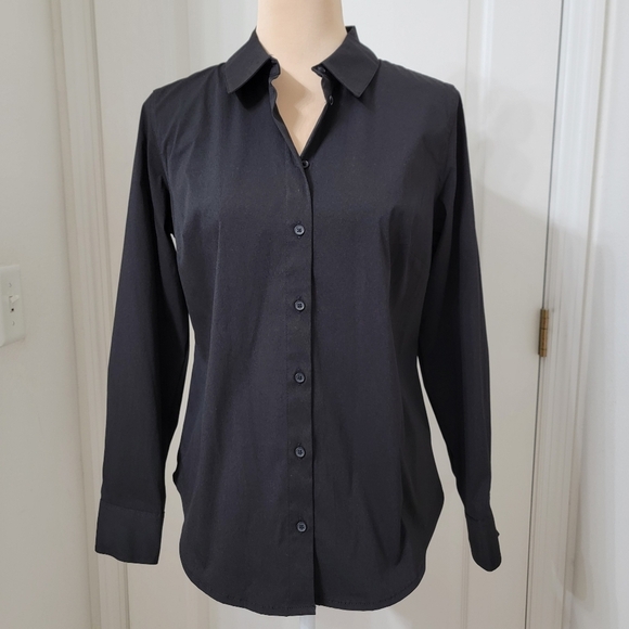 Time and Tru Size S Black Button Down Long Sleeve Shirt, Excellent Used Cond. - Picture 2 of 13